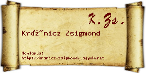 Kránicz Zsigmond névjegykártya