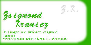 zsigmond kranicz business card